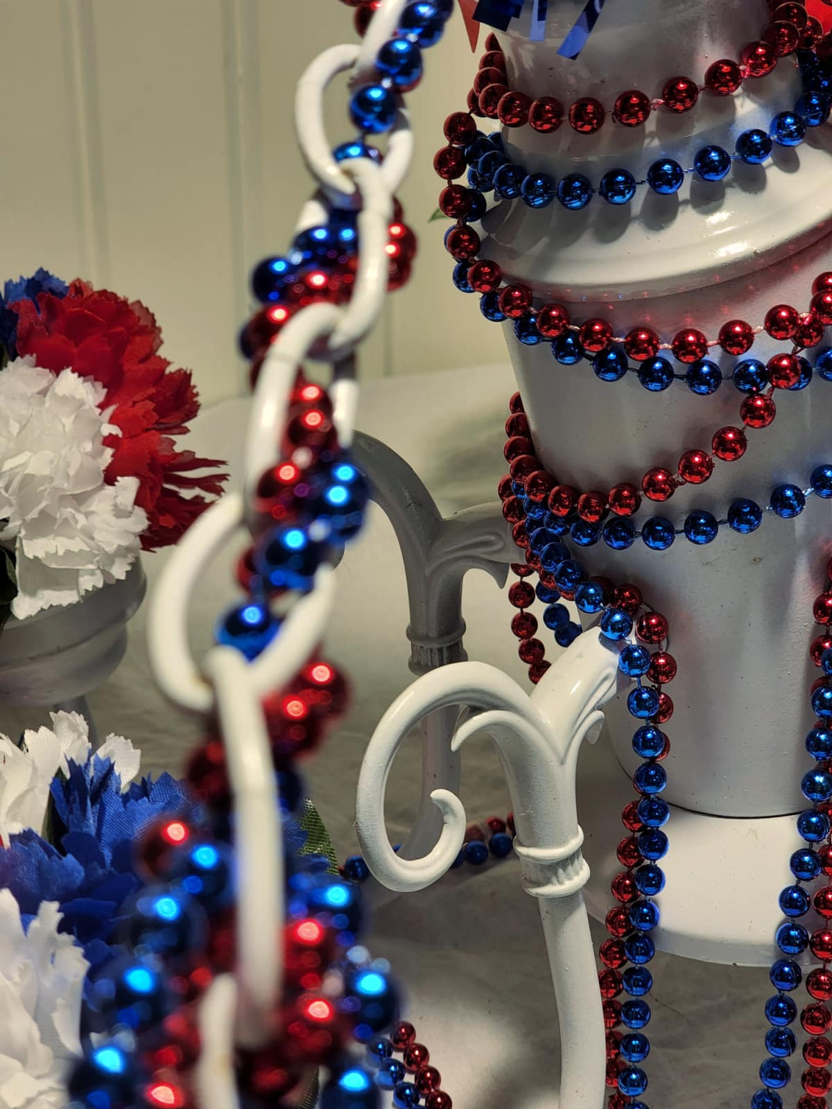 add more beads to chandelier arms