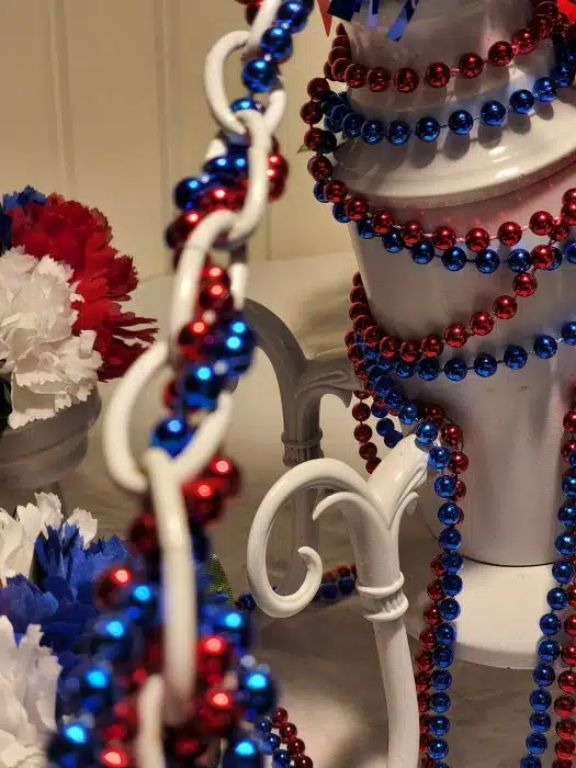 red white and blue patriotic decor