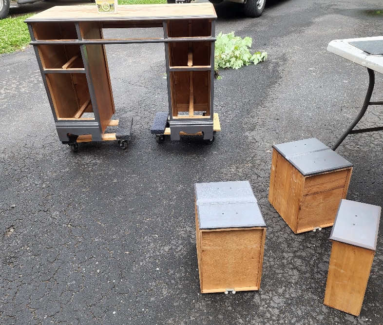 painting vintage desk