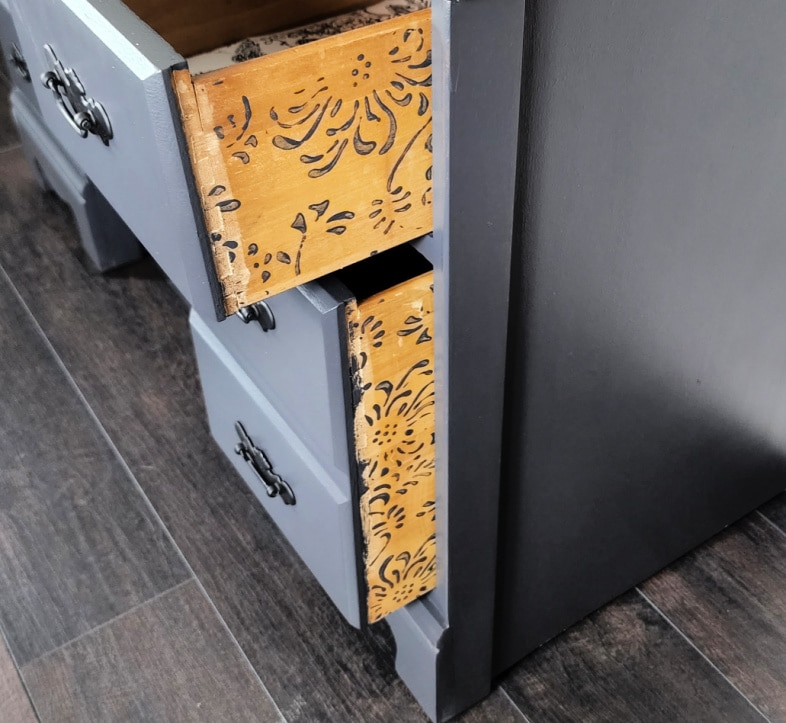 peek a boo drawers on vintage desk