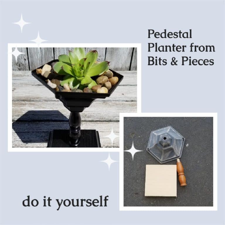 Small Wooden Pedestal Planter Made with a Spindle