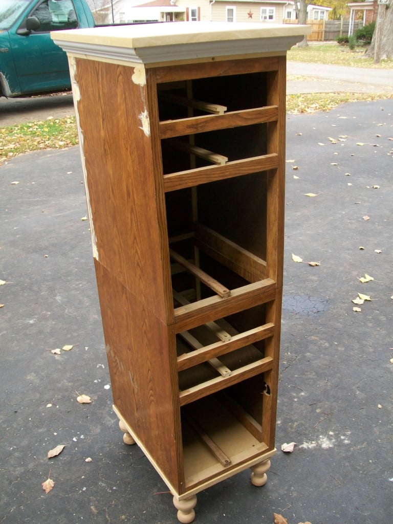 attached drawer sections one atop the other