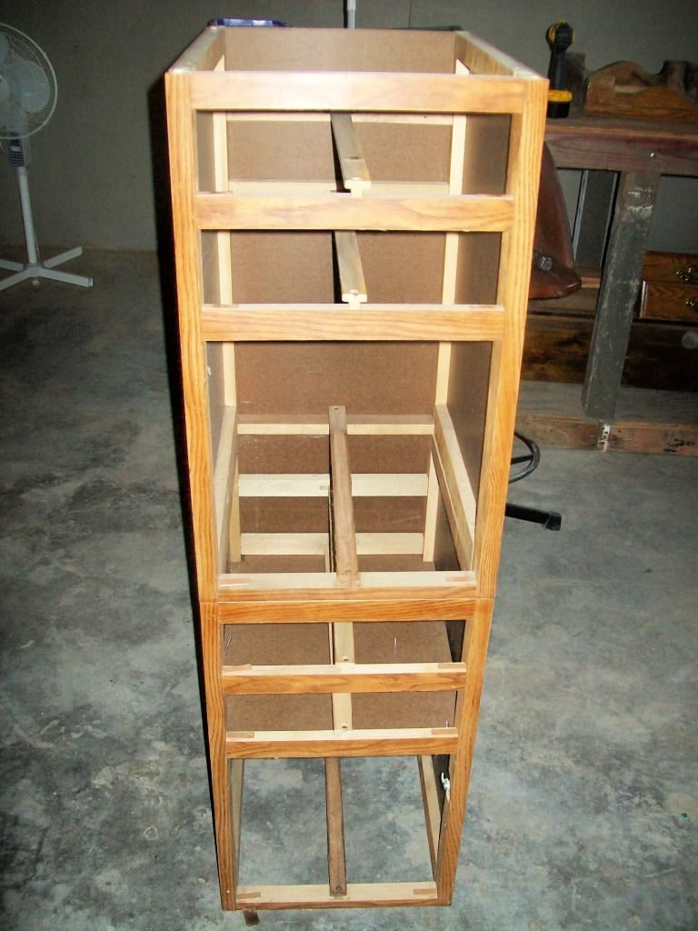 two sets of desk drawer sections stacked on top of each other
