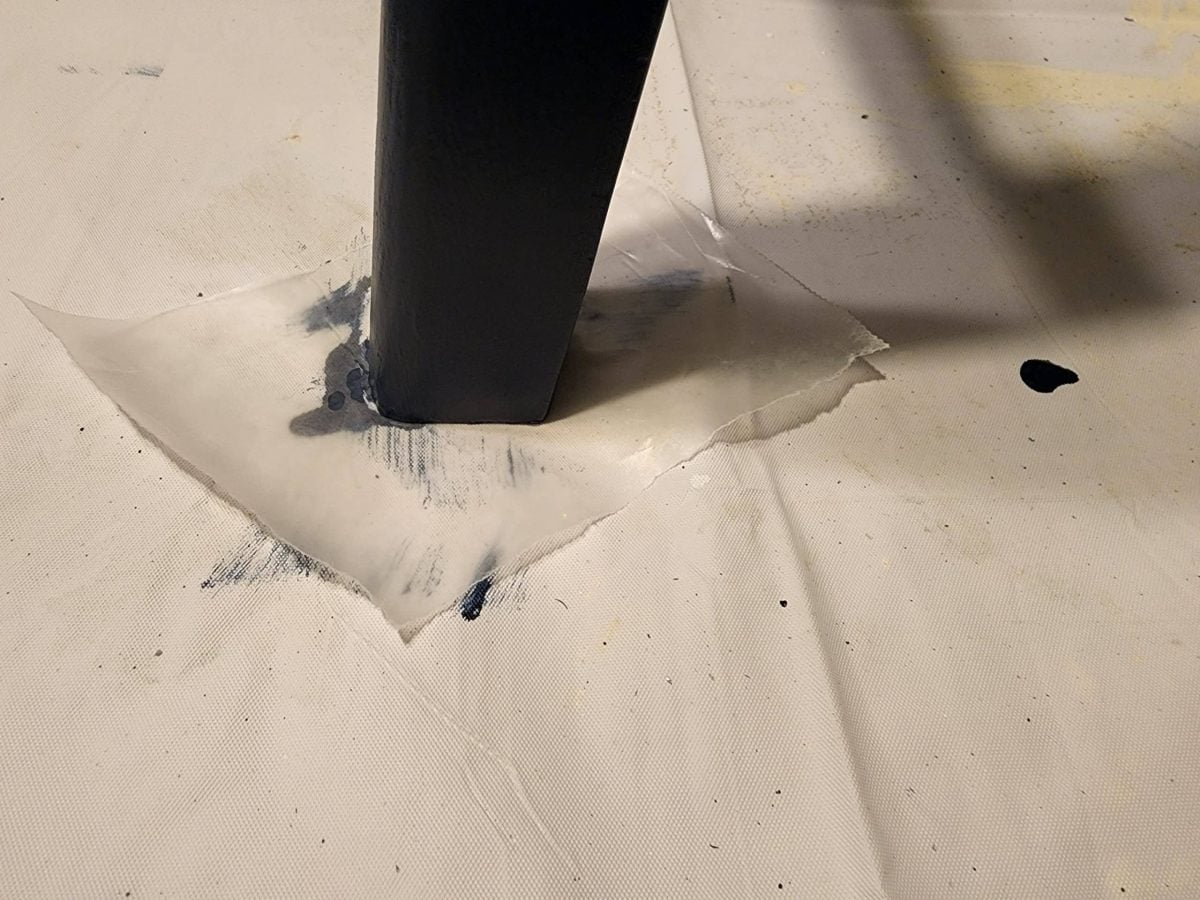waxed paper under wet paint
