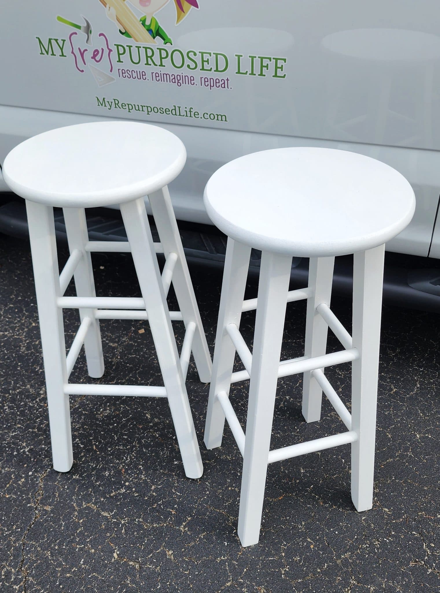 Decoupage Upcycled Bar Stools with Napkins No Fail Project My