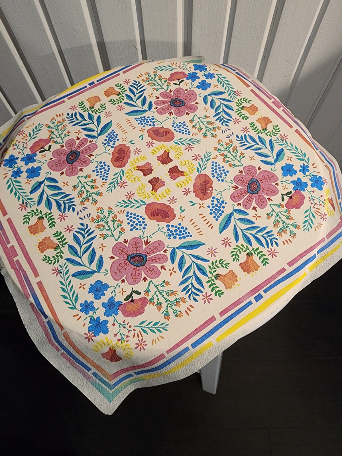 allow boho napkin to dry