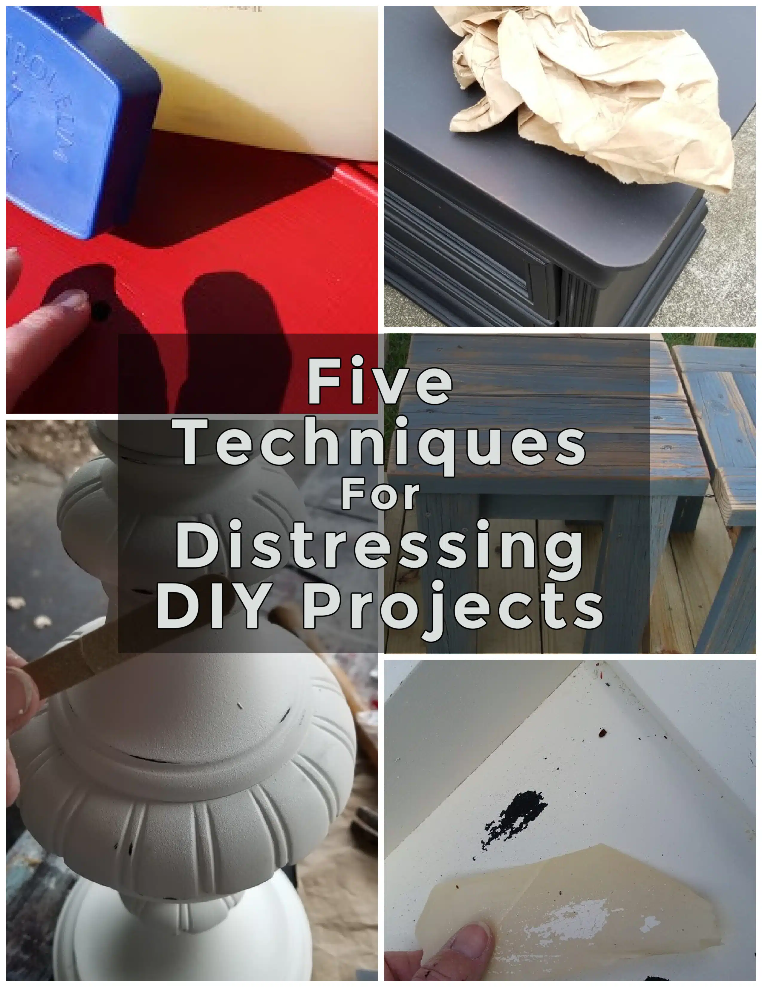 how to distress furniture with spray paint and a sander