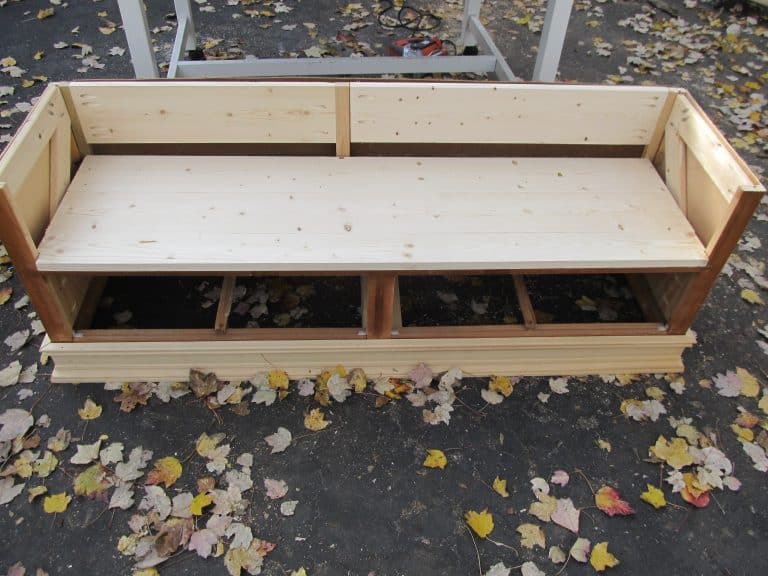 making a repurposed dresser bench