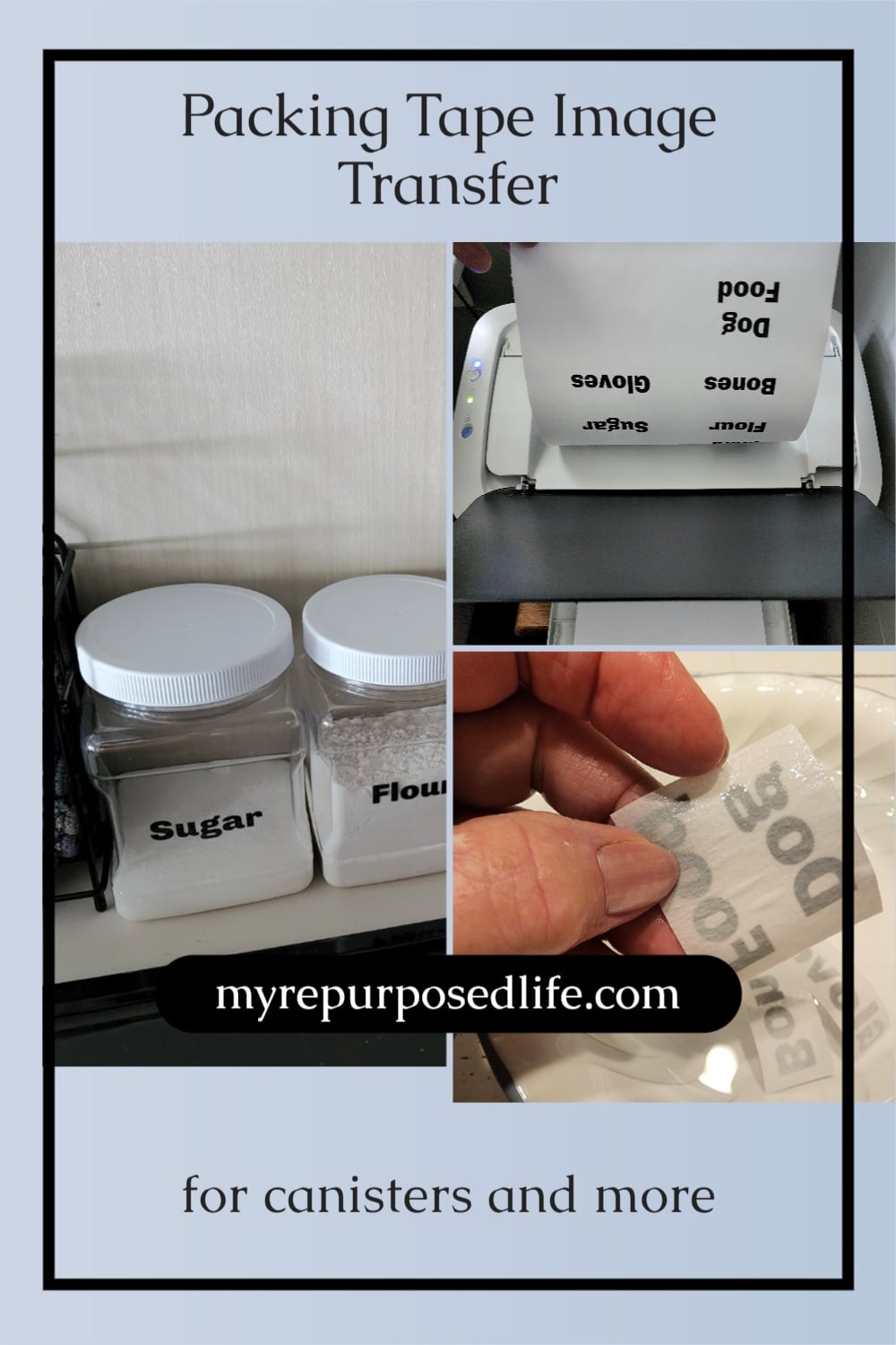 Did you know that you can make your own stickers using packing tape? Yes! Make customized packing tape image transfer stickers on your home computer and printer. #MyRepurposedLife via @repurposedlife