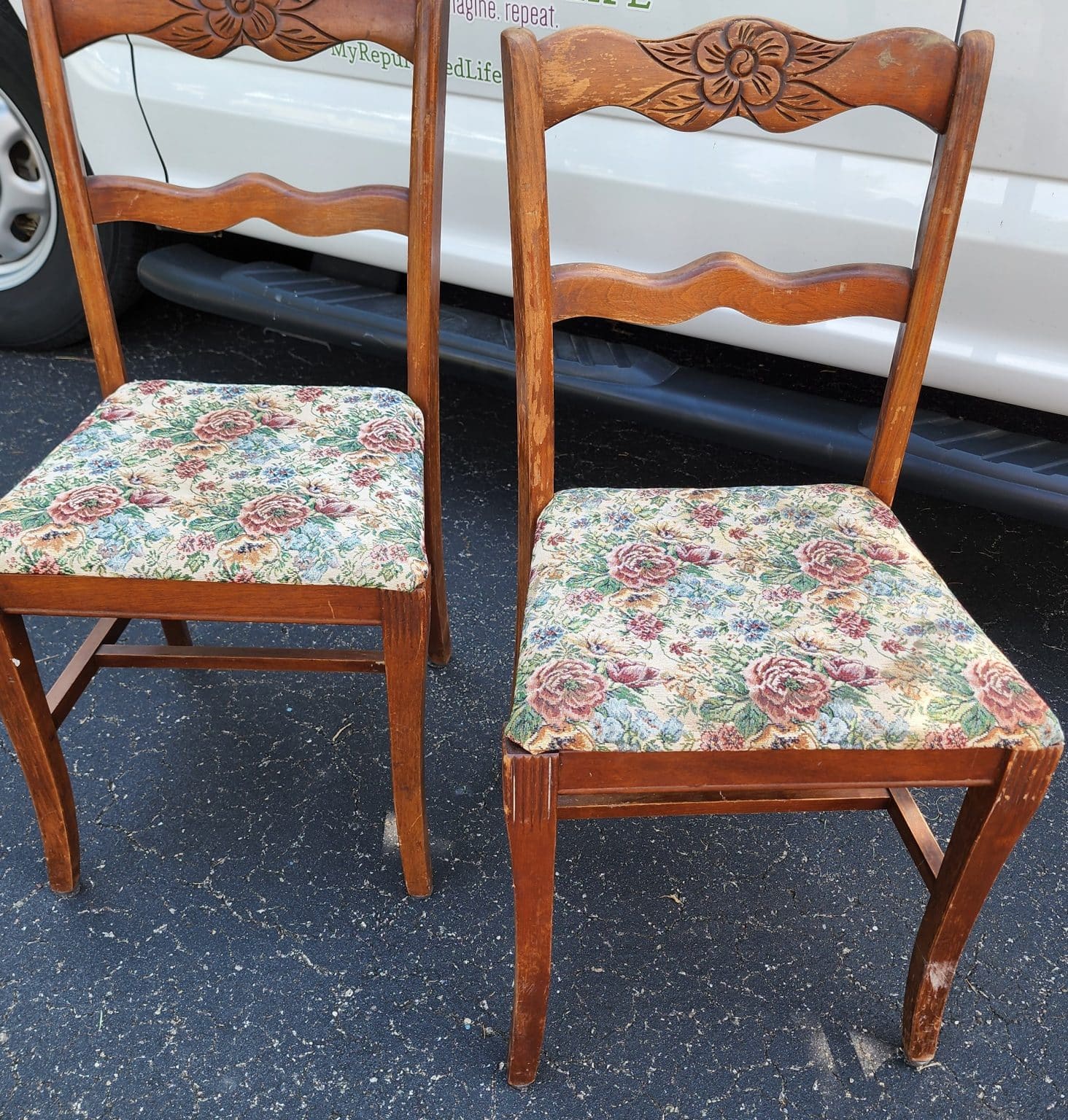 Makeover Rose Back Chair Paint and Upholstery My Repurposed Life®
