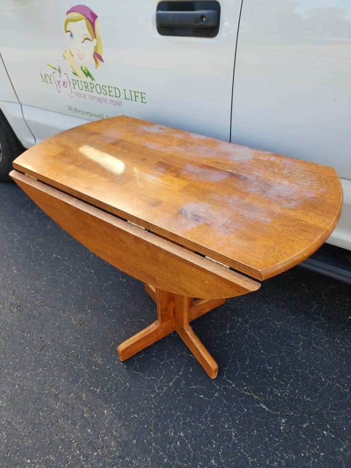 Pedestal Drop Leaf Table Makeover My Repurposed Life®