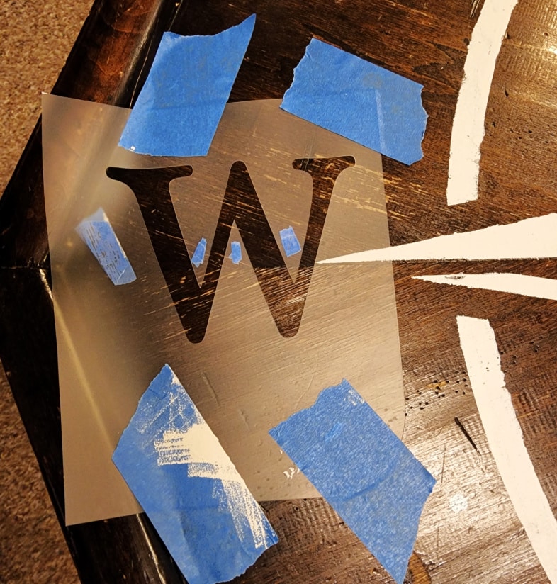 stencils and painter's tape