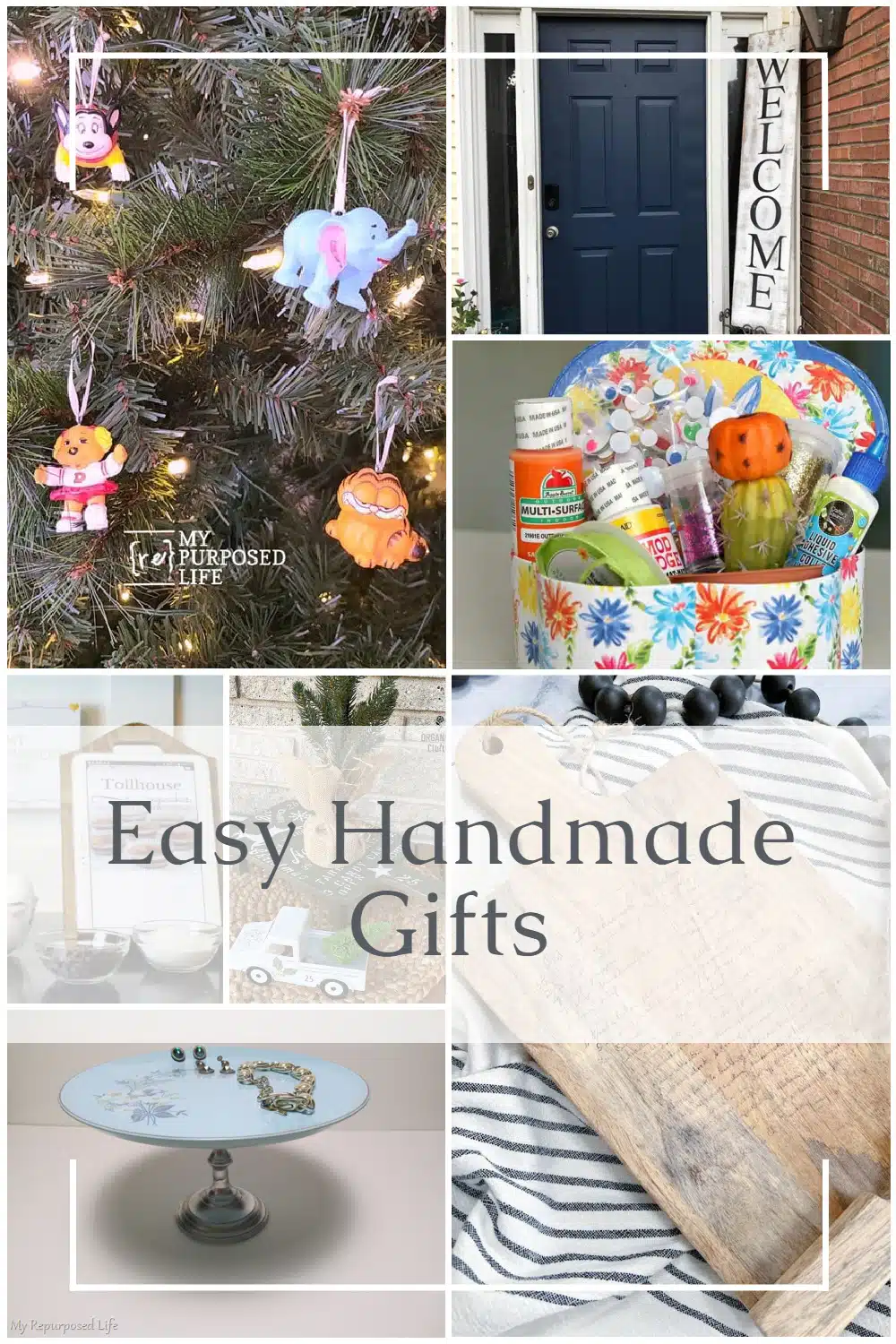 A fun collection of easy handmade gift ideas to use as hostess gifts, neighbor gifts, and family gifts. Nearly 50 ideas to inspire your creativity and up your gift giving game. #MyRepurposedLife #giftideas via @repurposedlife