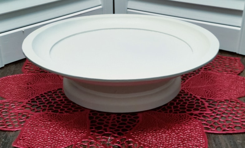 red platter painted white
