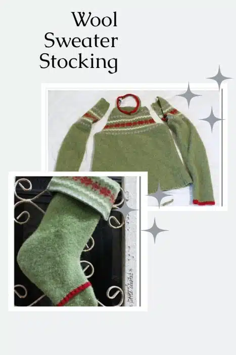 stocking made from a wool sweater