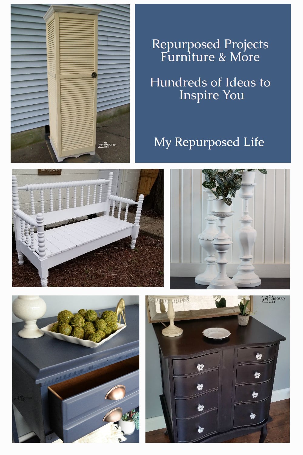 This collection of repurposed and upcycled furniture and household items is huge. Hundreds of projects to inspire you to DIY this weekend. So many ideas. #MyRepurposedLife via @repurposedlife