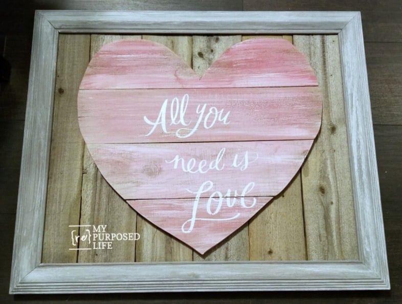 all you need is love reclaimed wood heart project MyRepurposedLife