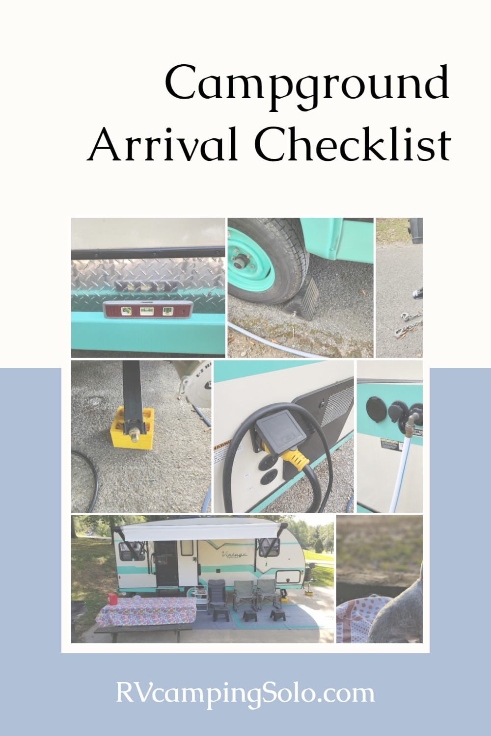 Are you looking for an rv arrival checklist? Tips for what to do when you get to the campground? New to camping? You're in the right place. #rvcampingsolo via @repurposedlife