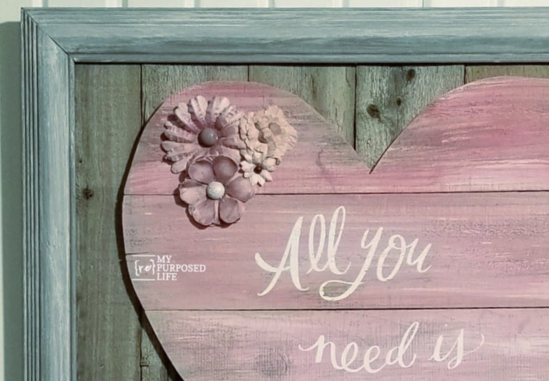 embellish heart with paper flowers MyRepurposedLife