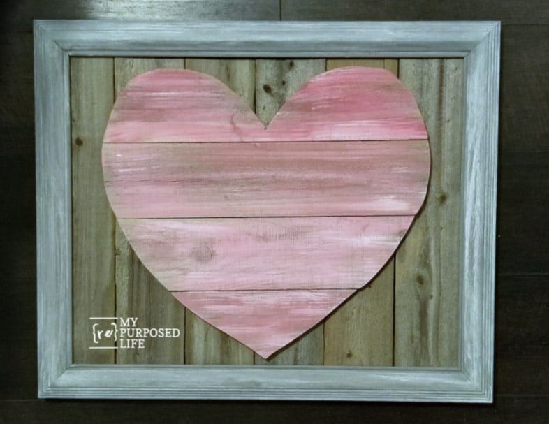 framed reclaimed wooden heart MyRepurposedLife