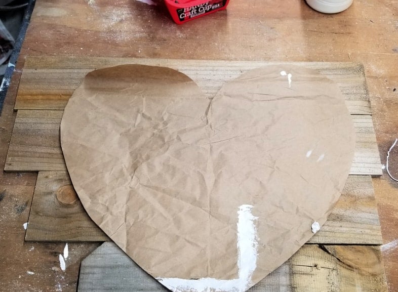 paper heart pattern for wooden heart project