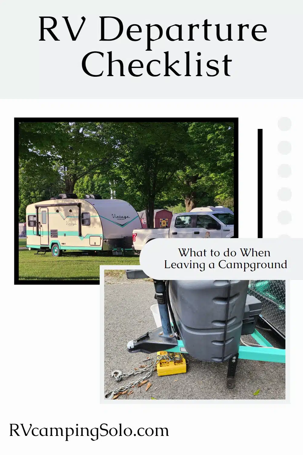 What to do when departing a campground. You've had your fun, don't mess up by missing an important step before you depart the campground. #RVcampingSOLO via @repurposedlife