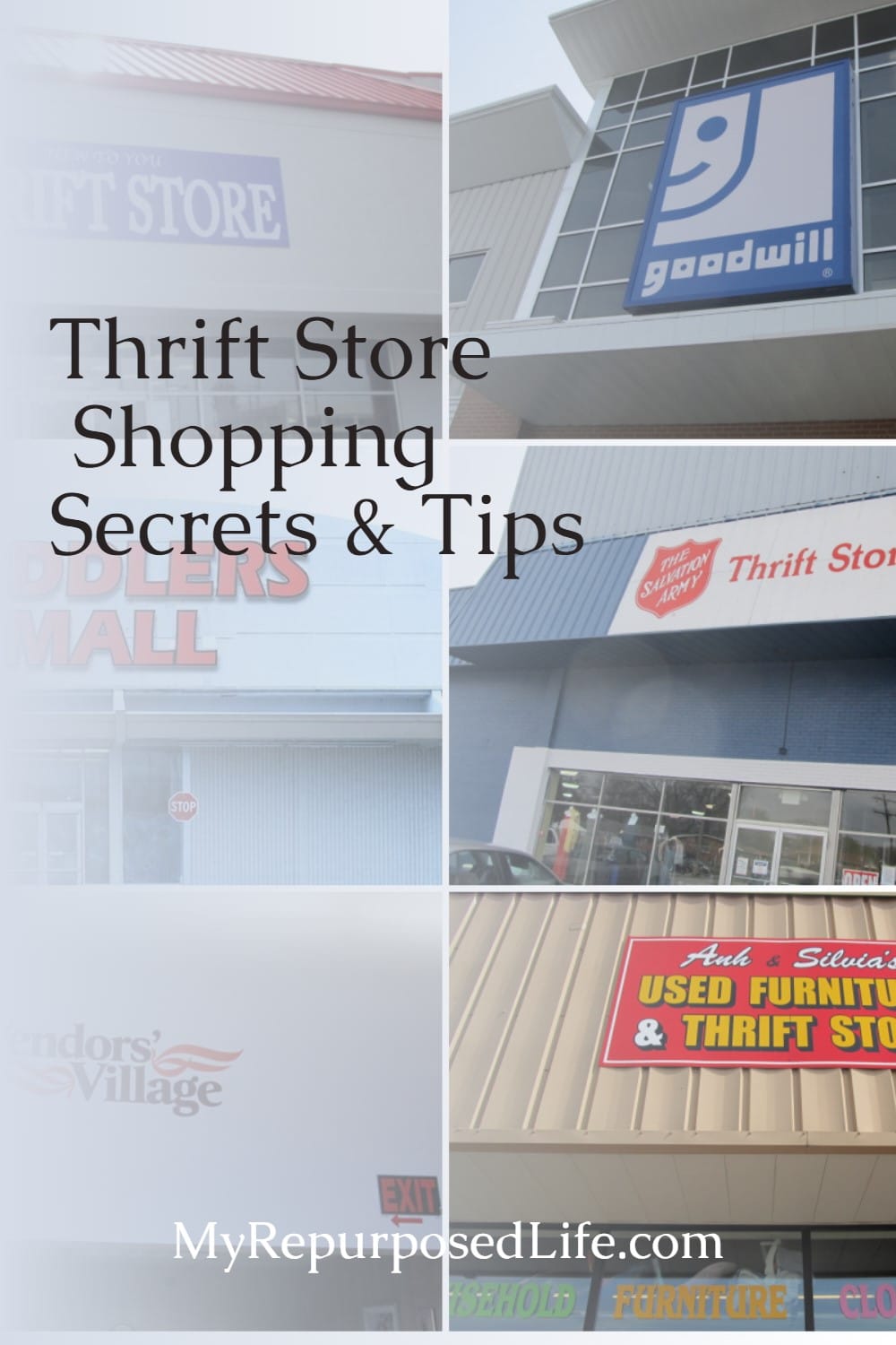 Thrift Store Shopping experts share their best tips and secrets to help you navigate thrift stores for the best deals. WHERE, WHEN, HOW to get the best deals. #MyRepurposedLife #thrifting #thriftshopping via @repurposedlife