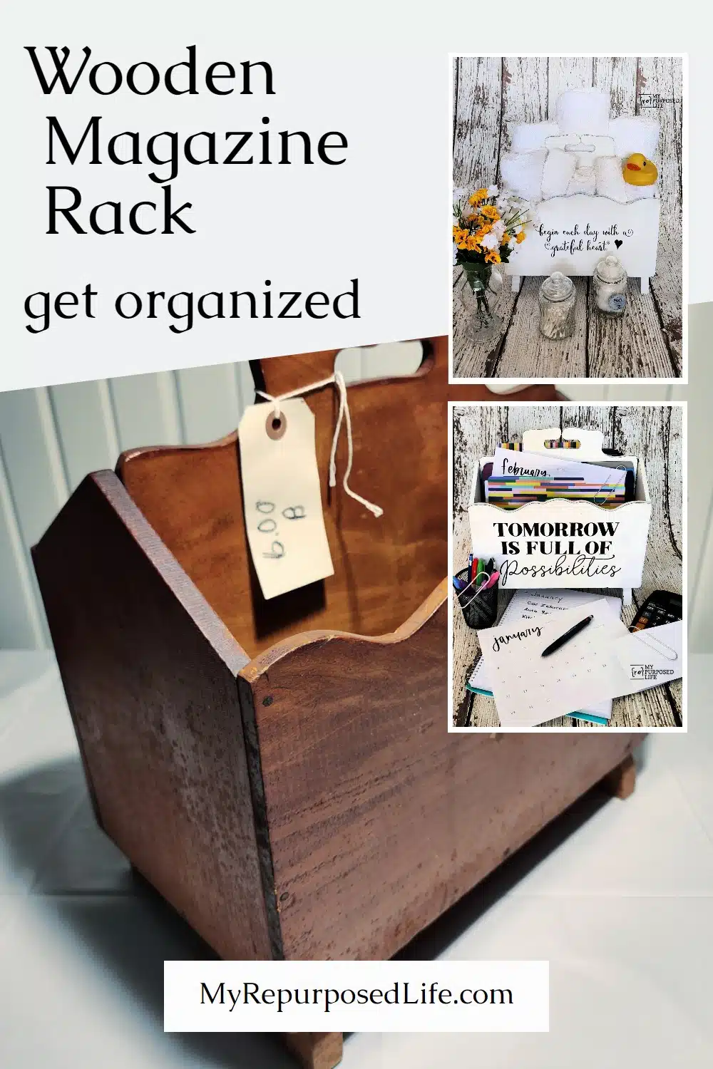 What can you do with a vintage magazine rack? A better question is what CAN'T you do! The options are endless, and I'll give you lots of ideas. #MyRepurposedLife #organization #magazinerack via @repurposedlife