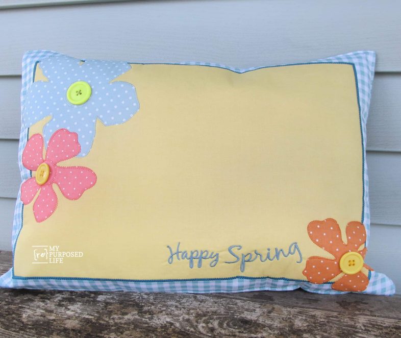 happy spring easy placemat pillow