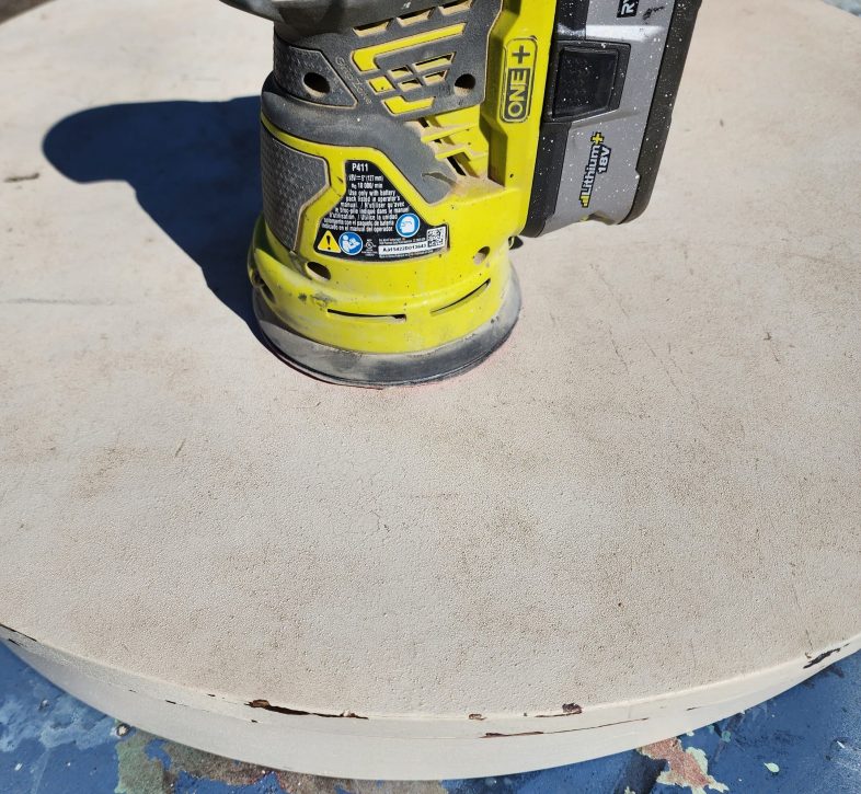 sander on drum table top