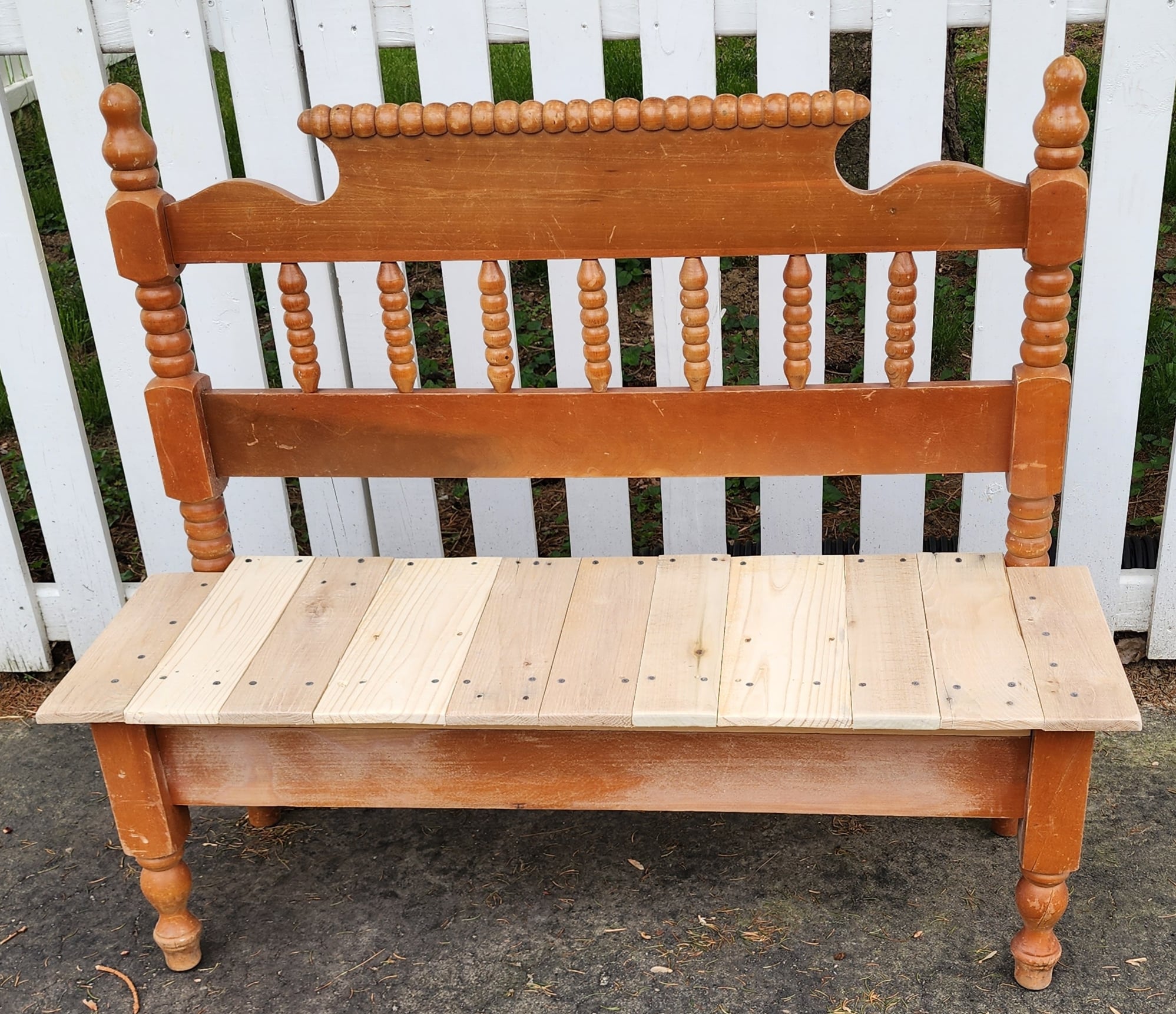 petite headboard bench