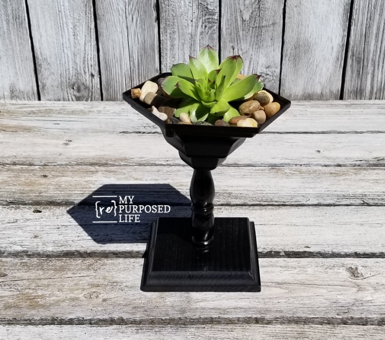 small pedestal succulent planter