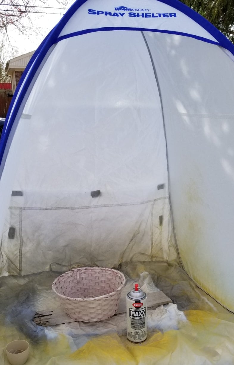 spray painting in a spray shelter