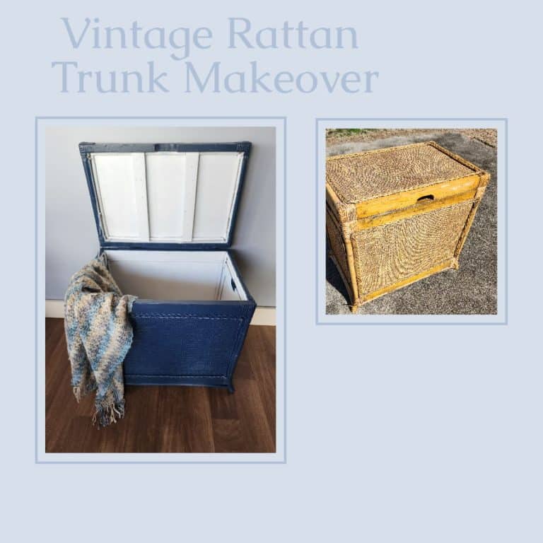 Vintage Rattan Trunk Makeover