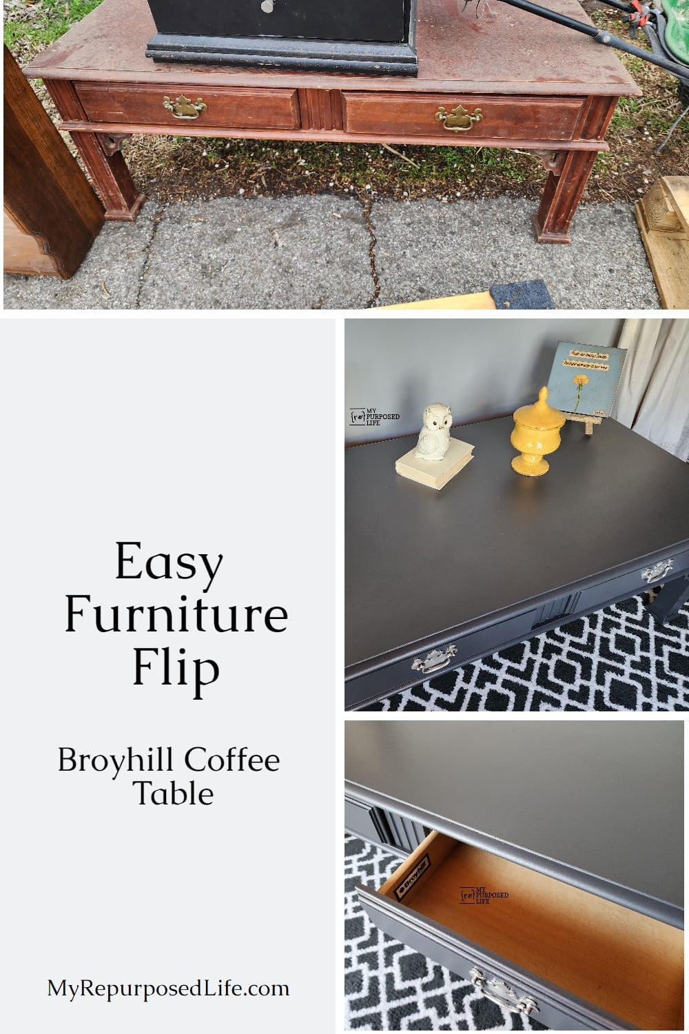 broyhill coffee table makeover