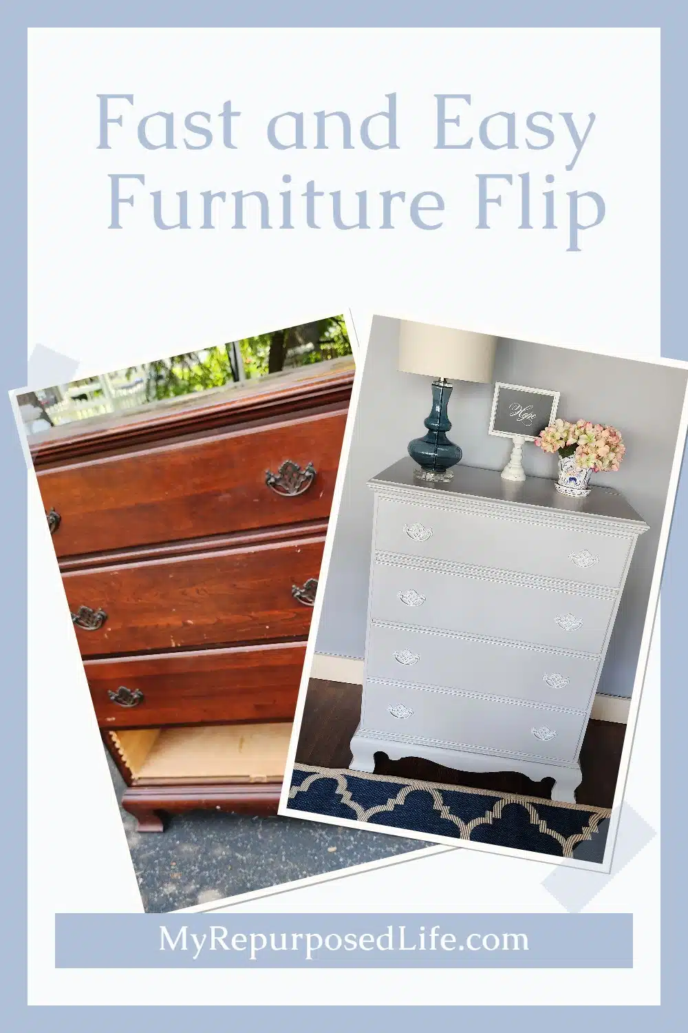 A beat up chest of drawers gets a new look with paint, repairs and a little TLC. via @repurposedlife