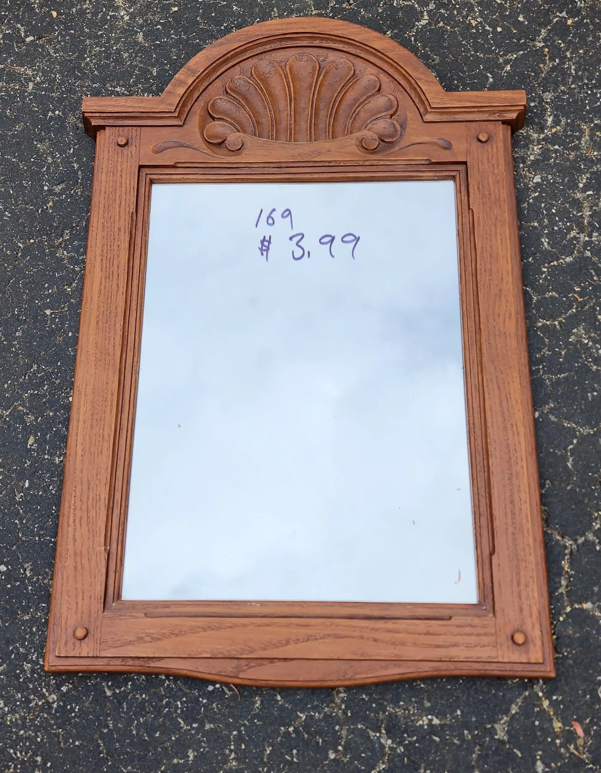 small vintage mirror made of resin