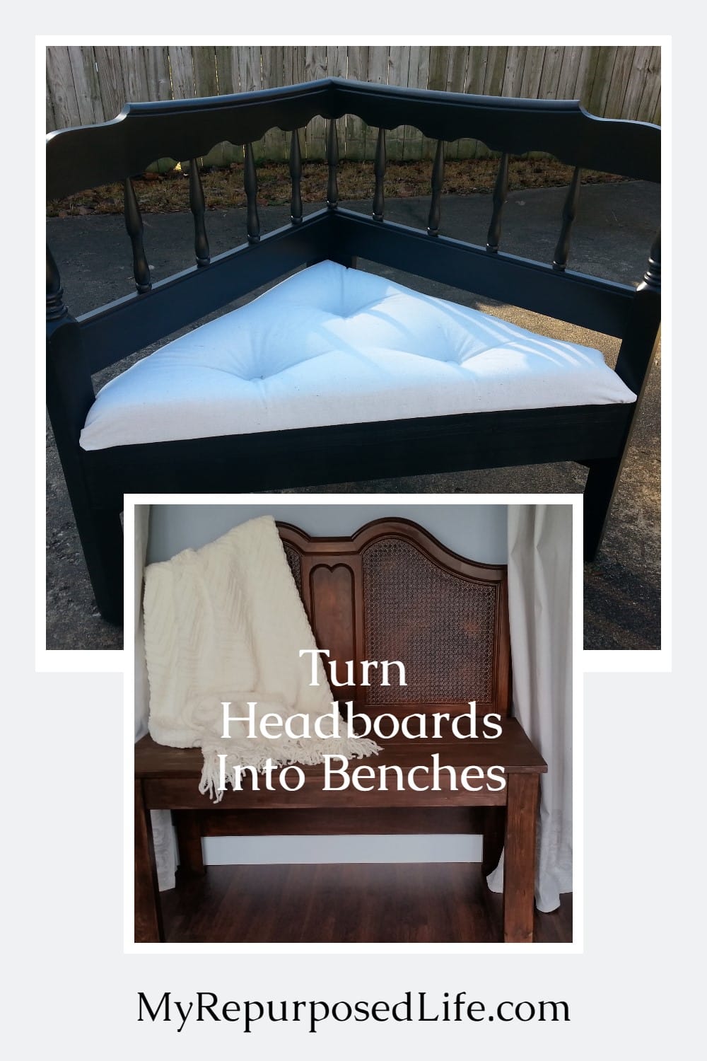 This collection of headboards turned into benches will inspire you to grab a bed and cut it up. Many of these can be constructed in an afternoon with included step by step instructions. via @repurposedlife
