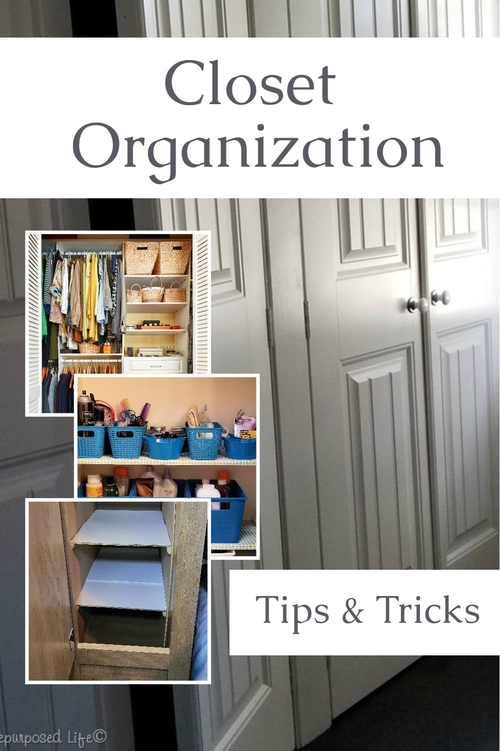 Small messy closet? These tips on closet organization will have you rethinking how you are utilizing small spaces. Tips and tricks abound. via @repurposedlife