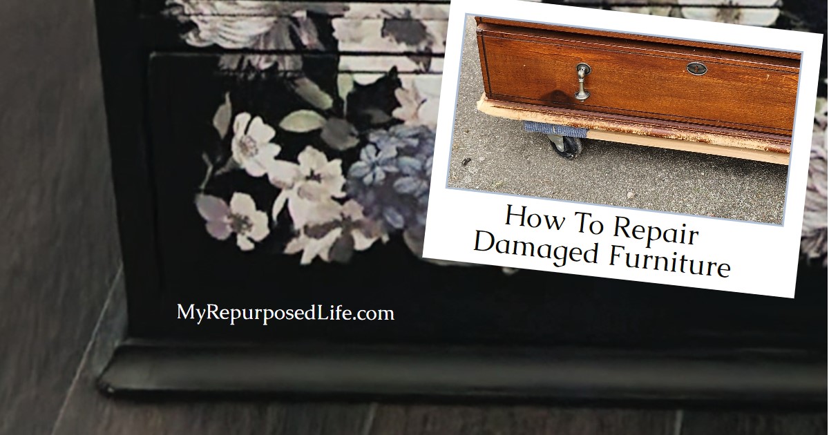 Damaged Furniture Repair Nightstand My Repurposed Life®