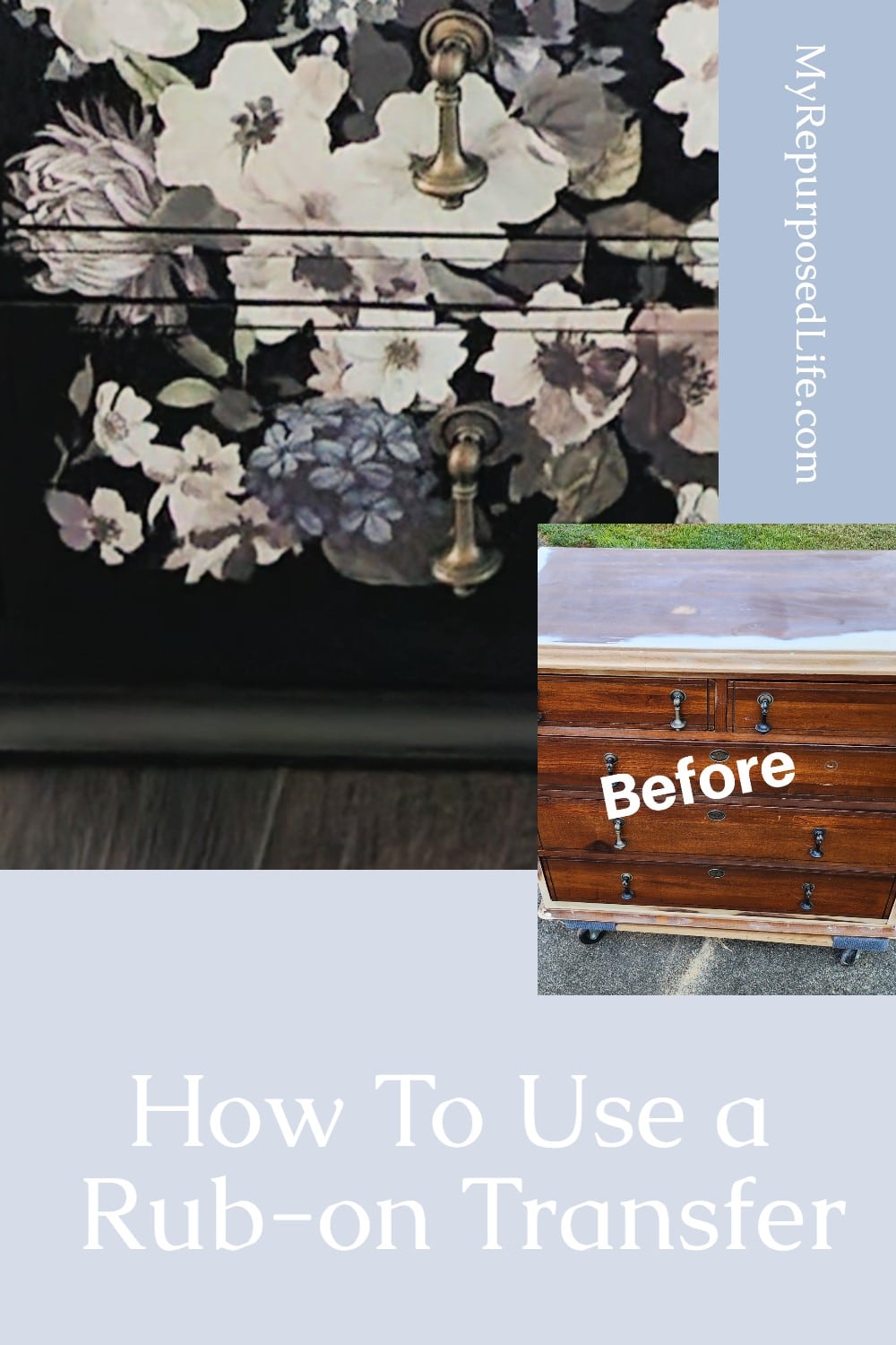 How to save an old piece of furniture and update it with a Prima Design Furniture Transfer. A beginner explains how easy it is to do. via @repurposedlife