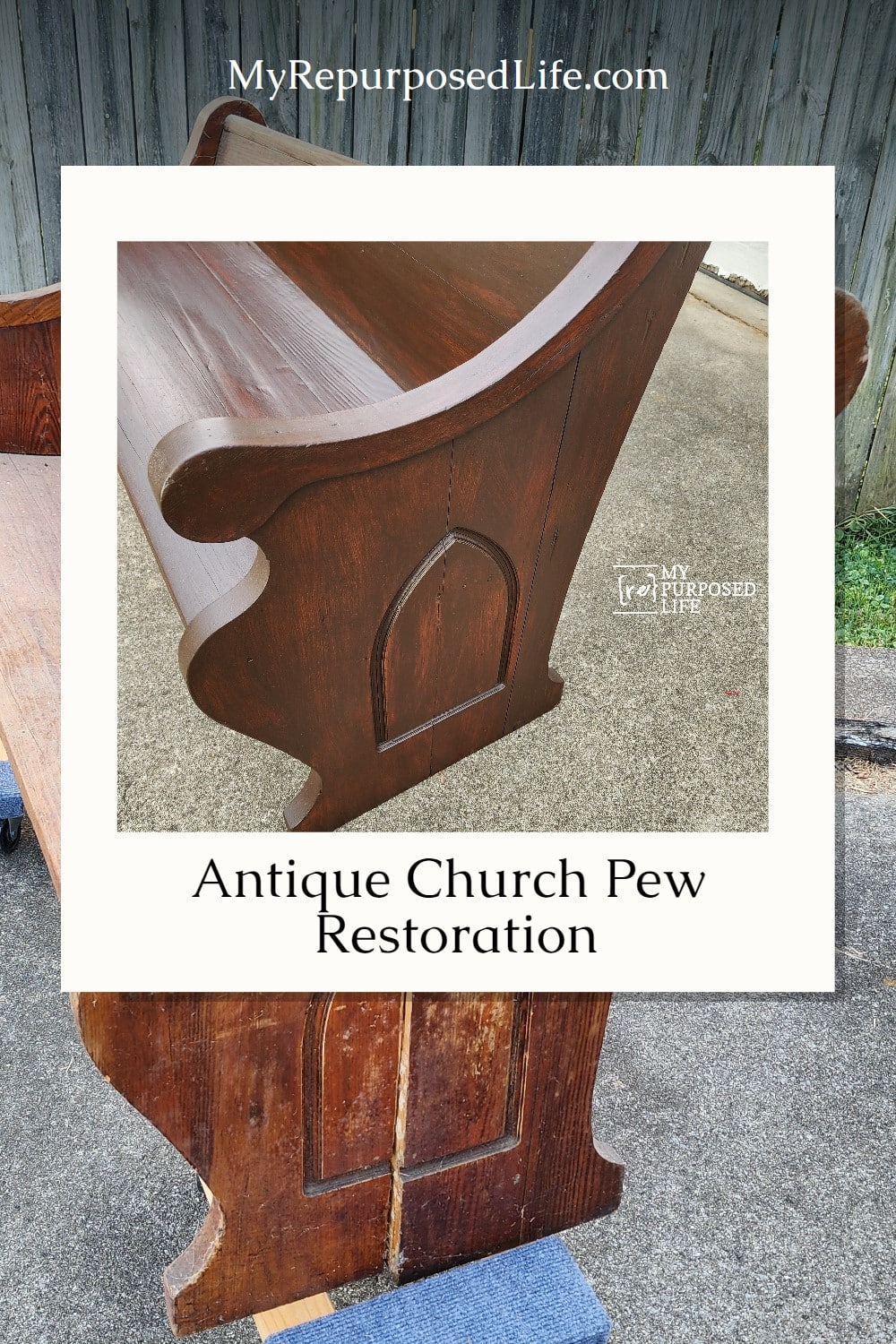 A small antique church pew longs to turn back the hands of time. Follow along as things go terribly wrong before she has her beauty restored. via @repurposedlife