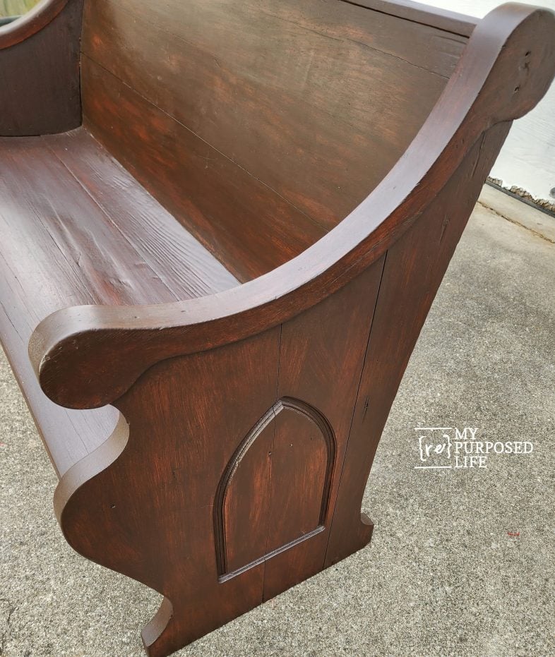 brown antique church pew