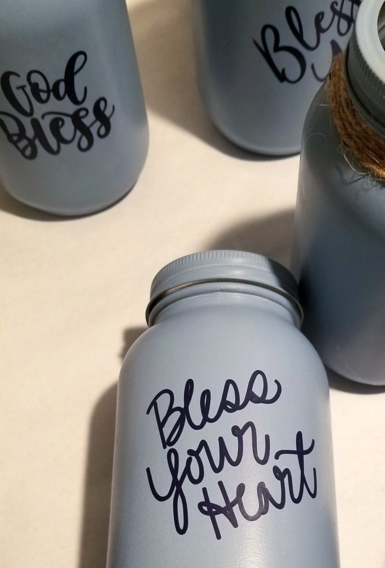 mason jar tissue holder-bless your heart