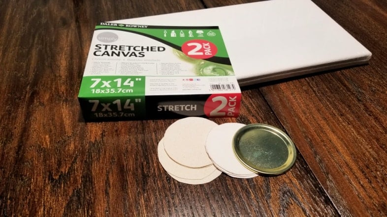 dollar store canvas frame cut out circles