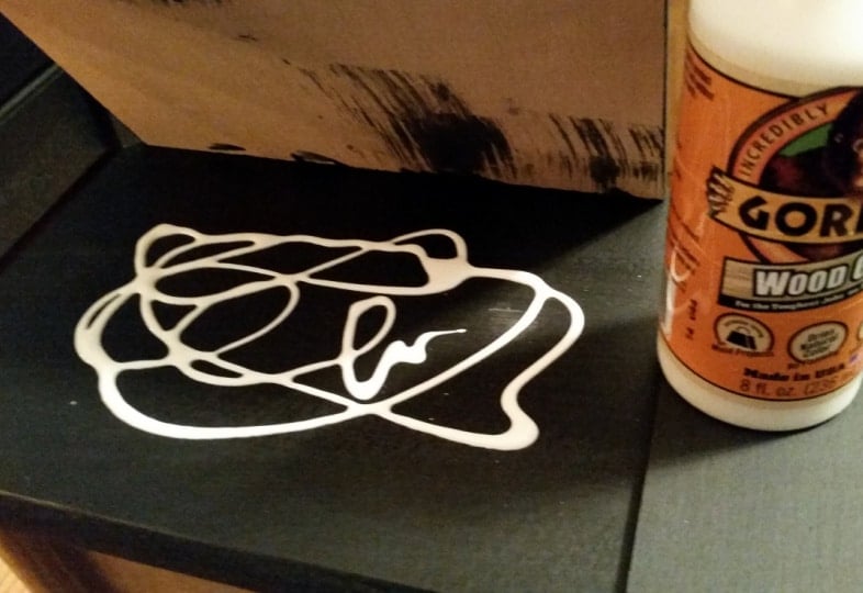 gorilla glue spread on front of drawer