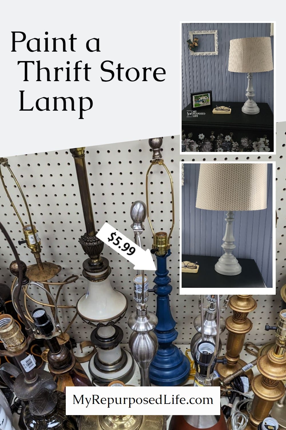 5 Thrifted Lamp Makeover Ideas - Painting by the Penny