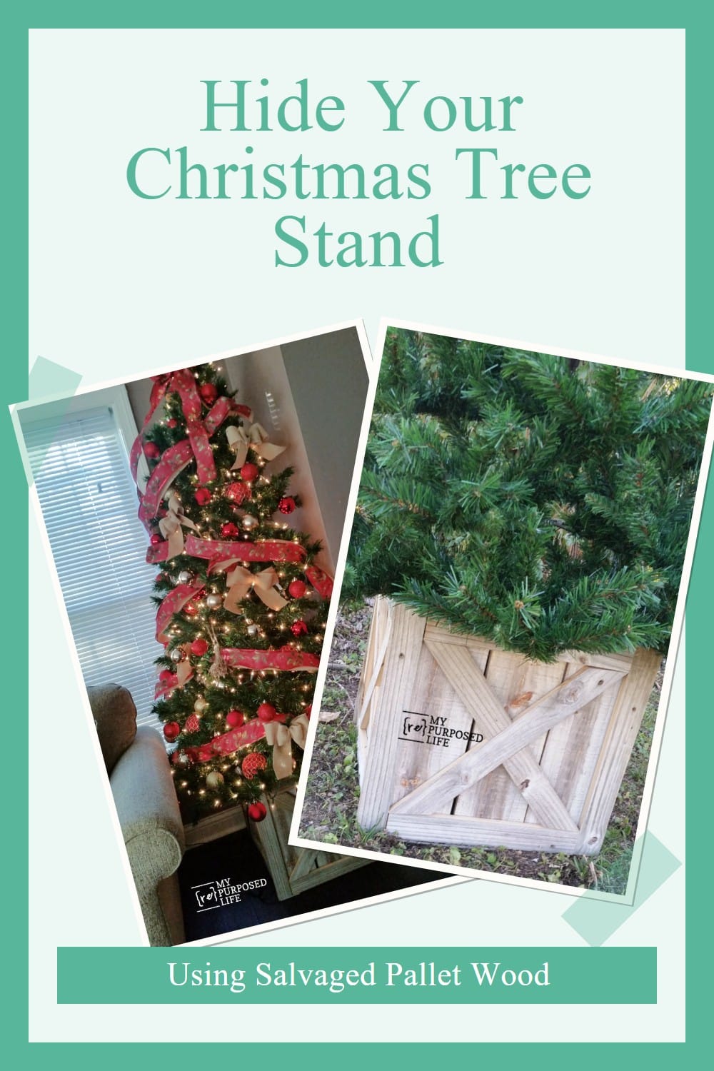 hide your Christmas tree stand