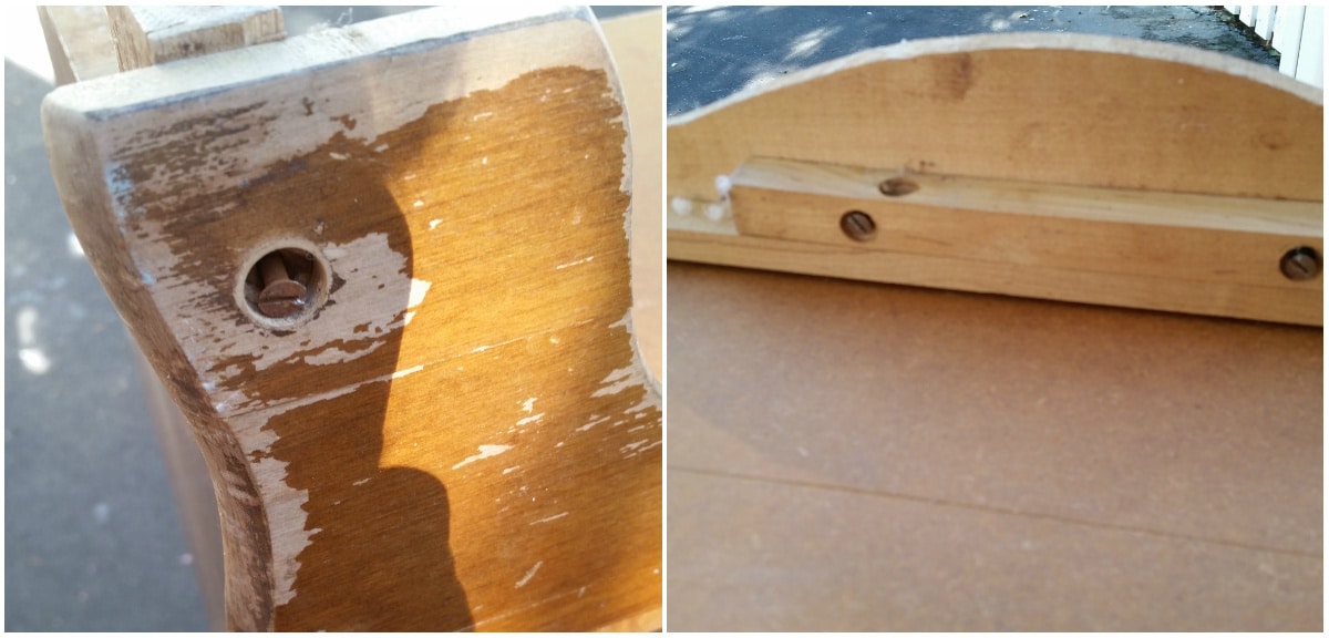 remove bottom trim of chest or dresser