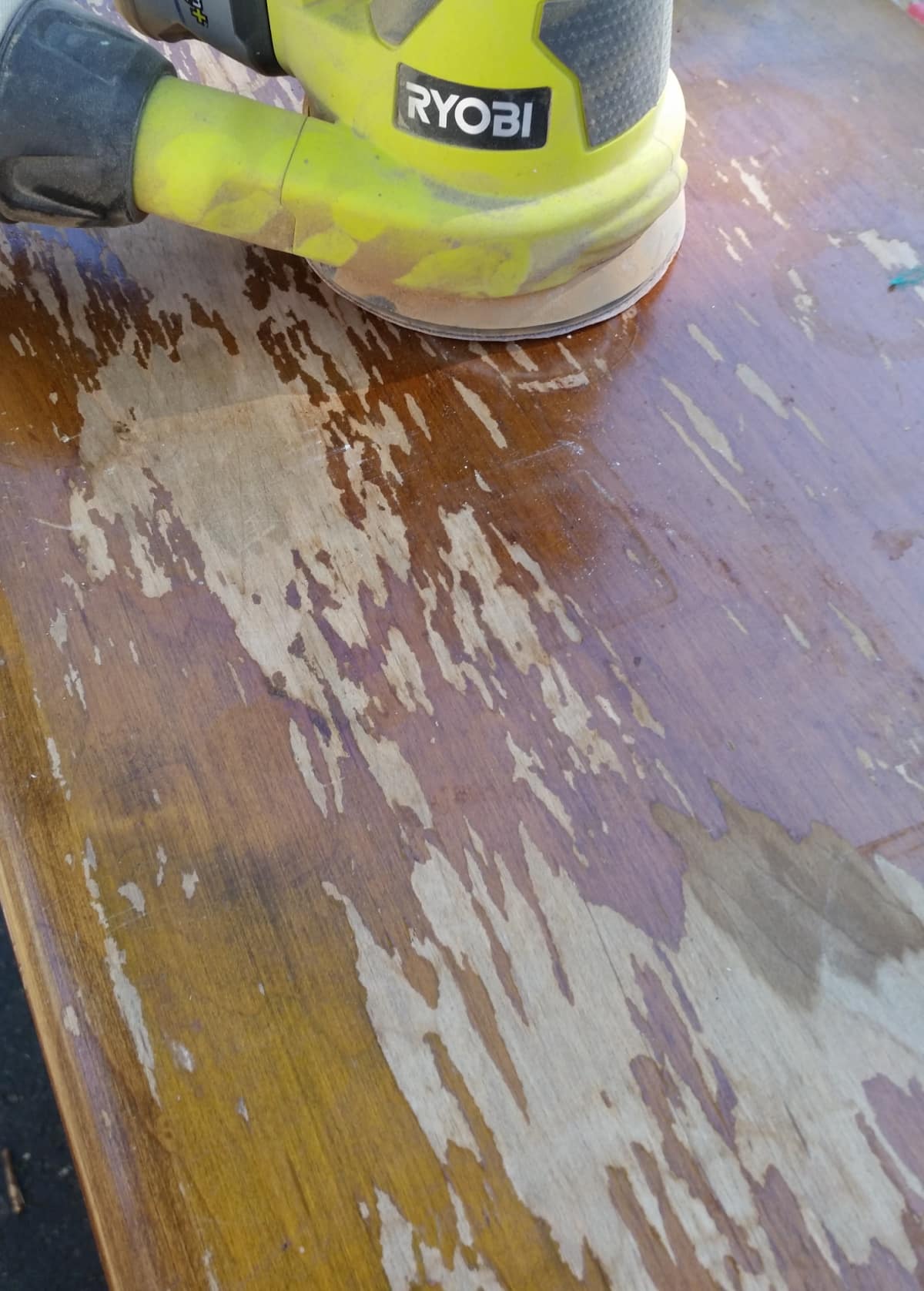 sand strip dresser top